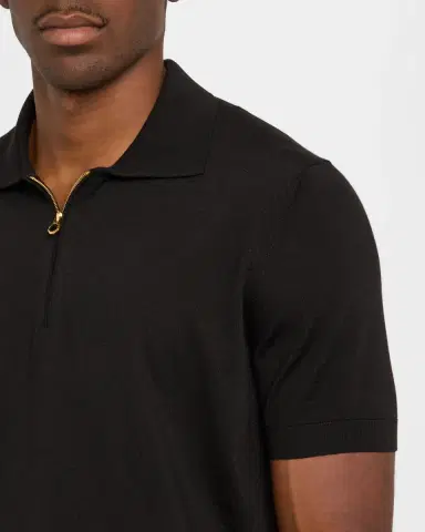 Stefano Ricci Men 's Quarter-Zip Short-Sleeve Polo Sweater | Thumbnail 5