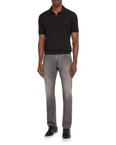Stefano Ricci Men 's Quarter-Zip Short-Sleeve Polo Sweater | Thumbnail 1