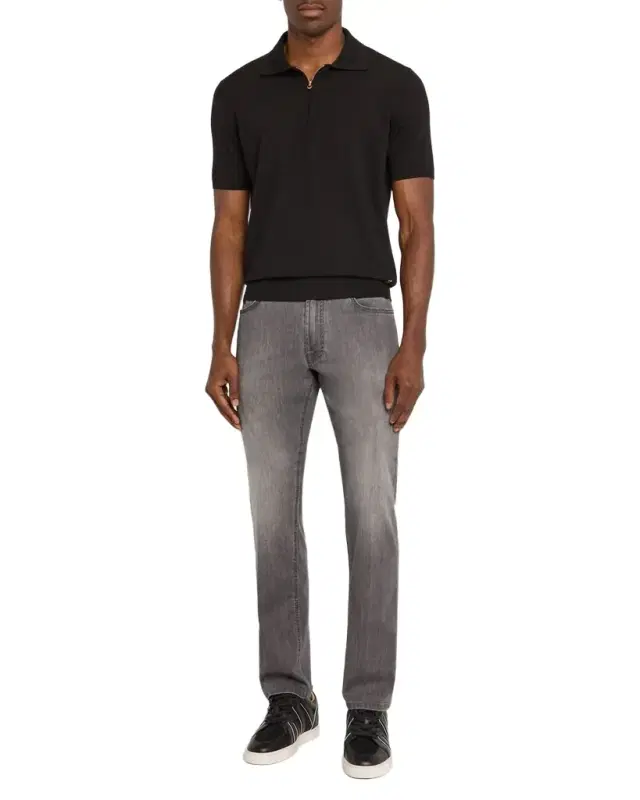 Stefano Ricci Men 's Quarter-Zip Short-Sleeve Polo Sweater