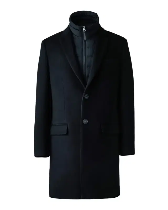 Mackage Men's Wool Topcoat with Removable Down Bib