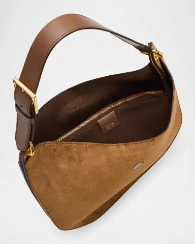 Tom Ford Tara Large Crossbody Bag in Suede and Leather | Thumbnail 3 Tom Ford Tara Large Crossbody Bag in Suede and Leather | Thumbnail 3