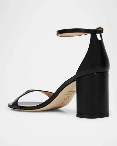 Stuart Weitzman 75mm Nudist Leather Ankle-Strap Sandals | Thumbnail 3