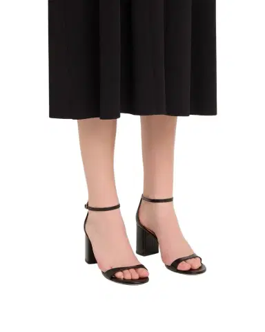 Stuart Weitzman 75mm Nudist Leather Ankle-Strap Sandals | Thumbnail 1