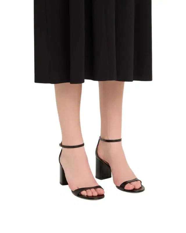 Stuart Weitzman 75mm Nudist Leather Ankle-Strap Sandals