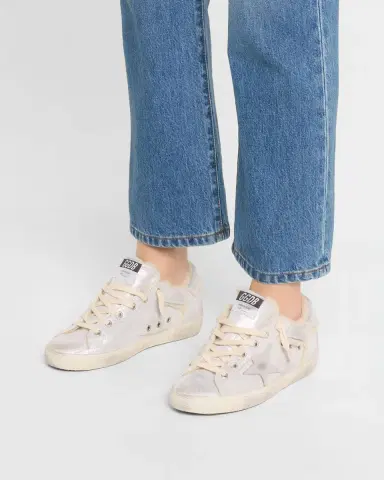 Golden Goose Super-Star Metallic Leather and Shearling Sneakers | Thumbnail 2 Golden Goose Super-Star Metallic Leather and Shearling Sneakers | Thumbnail 2