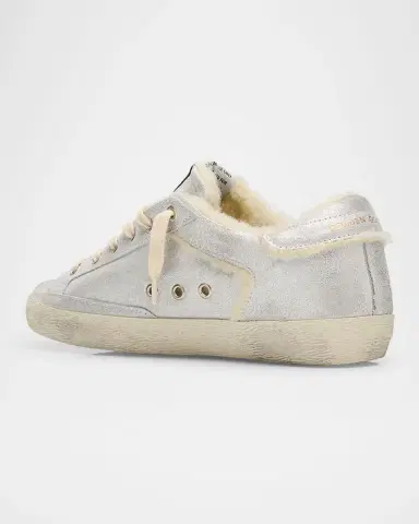 Golden Goose Super-Star Metallic Leather and Shearling Sneakers | Thumbnail 4 Golden Goose Super-Star Metallic Leather and Shearling Sneakers | Thumbnail 4