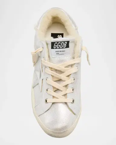 Golden Goose Super-Star Metallic Leather and Shearling Sneakers | Thumbnail 6 Golden Goose Super-Star Metallic Leather and Shearling Sneakers | Thumbnail 6