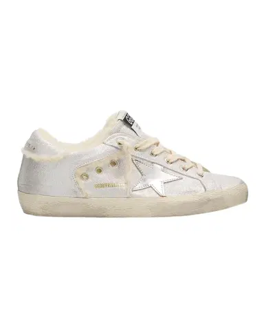 Golden Goose Super-Star Metallic Leather and Shearling Sneakers | Thumbnail 1 Golden Goose Super-Star Metallic Leather and Shearling Sneakers | Thumbnail 1