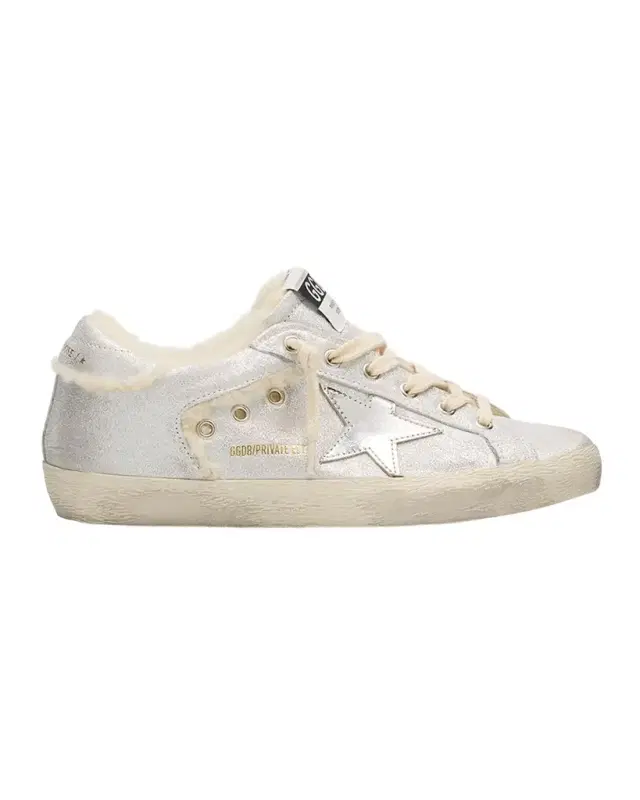 Golden Goose Super-Star Metallic Leather and Shearling Sneakers