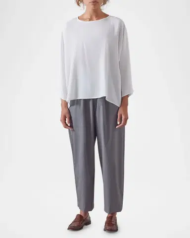 Eskandar Boat Neck Top (Mid Length) | Thumbnail 2 Eskandar Boat Neck Top (Mid Length) | Thumbnail 2