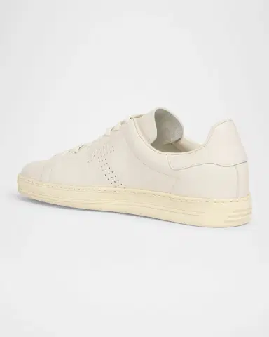 Tom Ford Men's Warwick Grained Leather Sneakers | Thumbnail 4