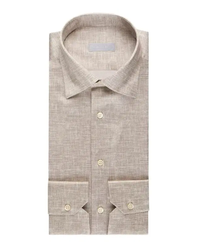 Men 's Textured-Print Silk Sport Shirt