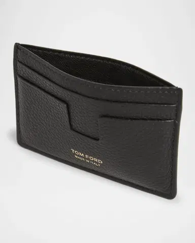 Tom Ford Men's T Line Soft Grain Leather Card Holder | Thumbnail 3 Tom Ford Men's T Line Soft Grain Leather Card Holder | Thumbnail 3
