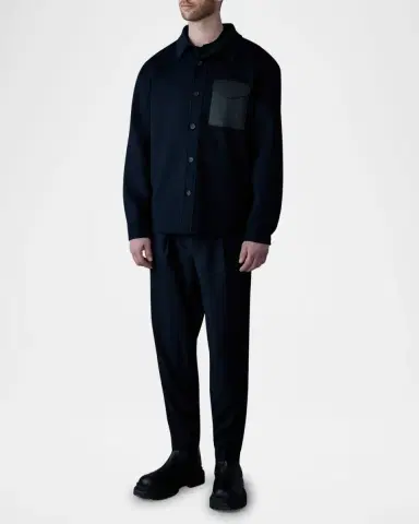 Mackage Men's Emmanuel Double-Face Wool Overshirt | Thumbnail 2
