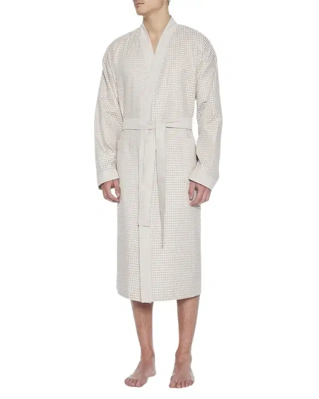 Majestic International Men 's La Paz Woven Waffle Knit Robe