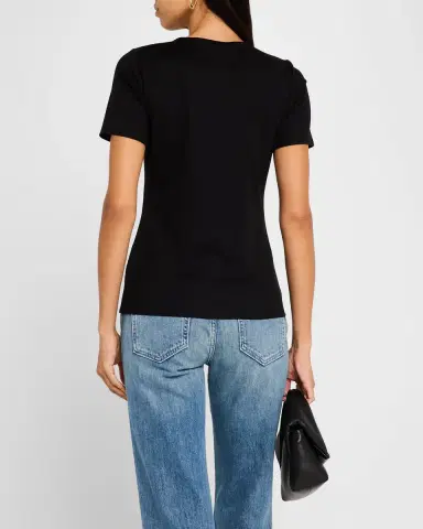 Lafayette 148 New York Ribbed Crewneck Cotton T-Shirt | Thumbnail 3