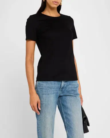Lafayette 148 New York Ribbed Crewneck Cotton T-Shirt | Thumbnail 4