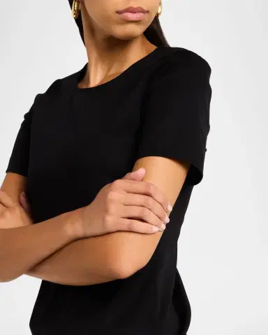 Lafayette 148 New York Ribbed Crewneck Cotton T-Shirt | Thumbnail 5