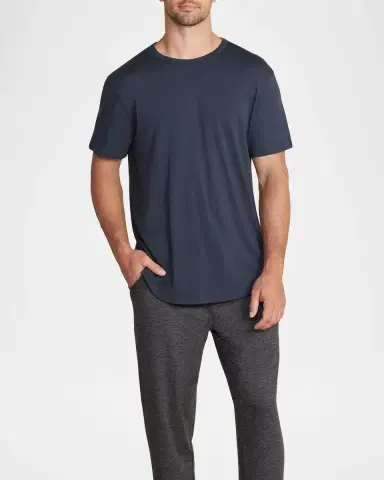 Barefoot Dreams Men's Malibu Collection Cotton Modal Crewneck T-Shirt | Thumbnail 5 Barefoot Dreams Men's Malibu Collection Cotton Modal Crewneck T-Shirt | Thumbnail 5