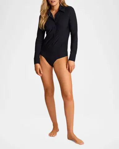 Commando Button-Front Oxford Bodysuit | Thumbnail 2 Commando Button-Front Oxford Bodysuit | Thumbnail 2