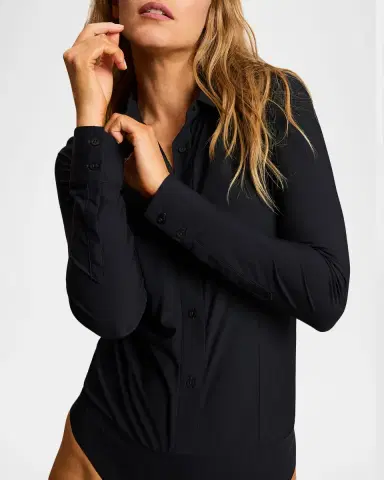 Commando Button-Front Oxford Bodysuit | Thumbnail 4 Commando Button-Front Oxford Bodysuit | Thumbnail 4