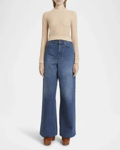Chloé Wide Leg Denim Trousers | Thumbnail 2