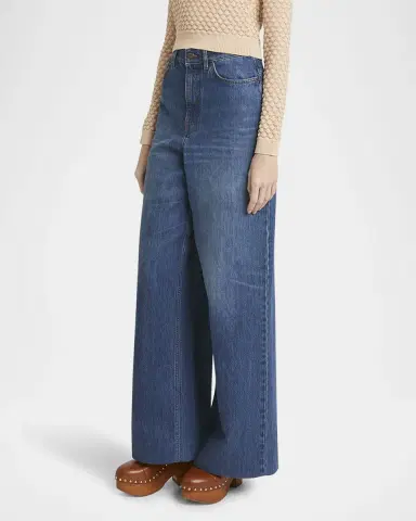 Chloé Wide Leg Denim Trousers | Thumbnail 4