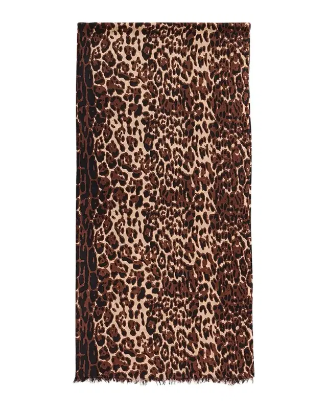 Sofia Cashmere Lightweight Cashmere Leopard-Print Scarf