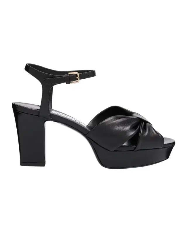 Jimmy Choo Heloise Leather Knot Platform Sandals