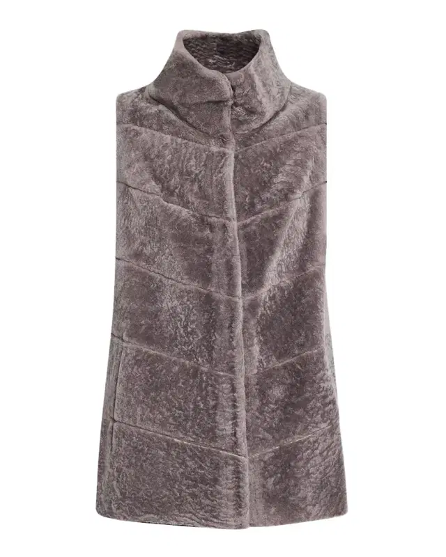 Gorski Reversible Textured Lamb Shearling Vest
