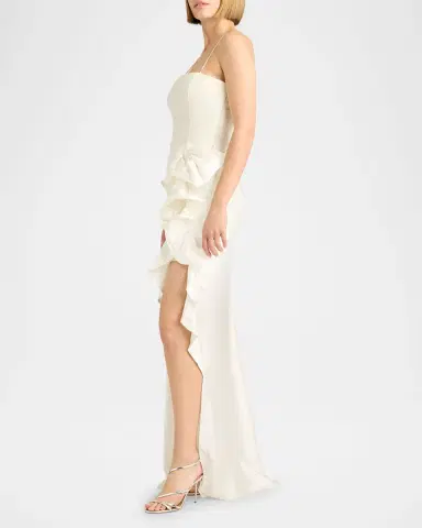 Cinq à Sept Drina Sleeveless Satin Wrap Gown | Thumbnail 4 Cinq à Sept Drina Sleeveless Satin Wrap Gown | Thumbnail 4