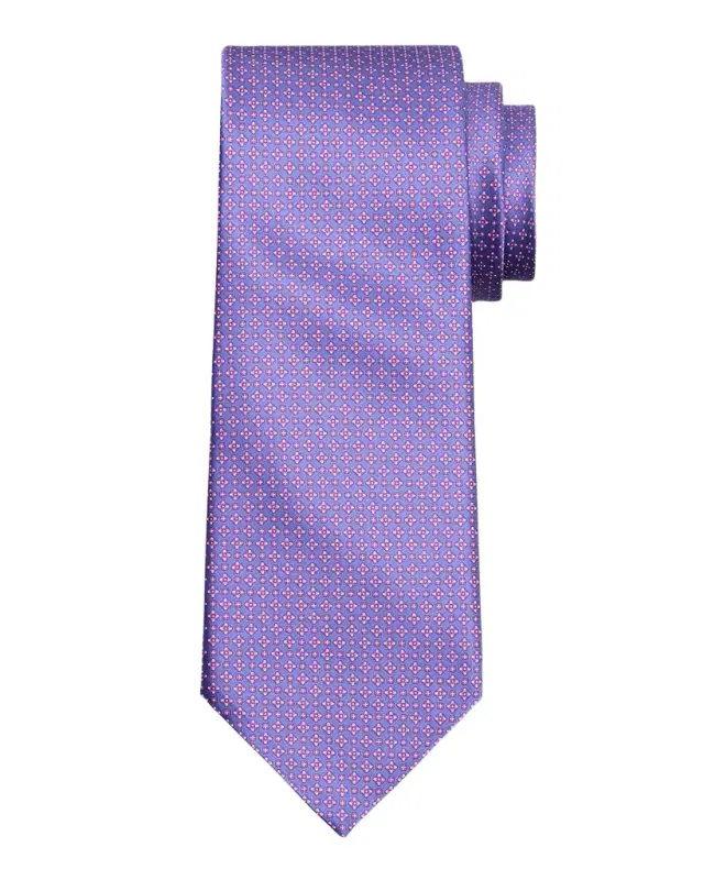 Men 's Micro-Geometric Silk Tie