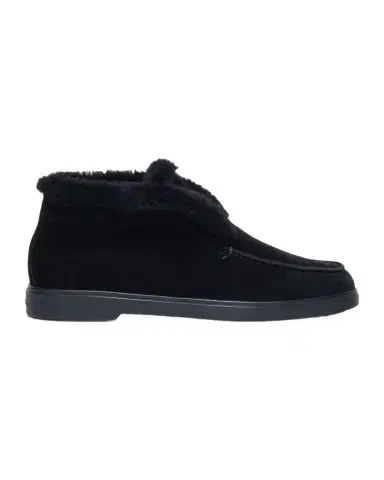 Santoni Shearling-Lined Suede Ankle Boots | Thumbnail 1 Santoni Shearling-Lined Suede Ankle Boots | Thumbnail 1