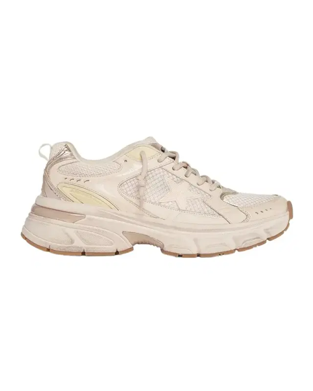 Golden Goose Lightstar Net Mixed Leather Runner Sneakers