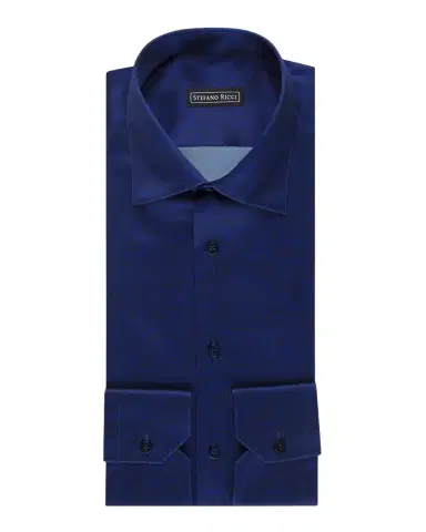 Stefano Ricci Men's Textured-Print Silk Sport Shirt | Thumbnail 1