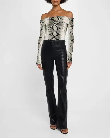 L 'AGENCE Ruth High-Rise Coated Straight Jeans | Thumbnail 2 L 'AGENCE Ruth High-Rise Coated Straight Jeans | Thumbnail 2