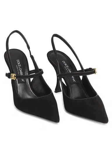Dolce & Gabbana Women's Italian Tailoring DG Suede Pumps - Nero - Size 12 | Thumbnail 2