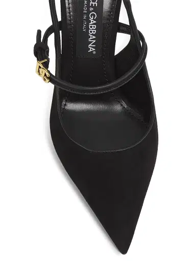 Dolce & Gabbana Women's Italian Tailoring DG Suede Pumps - Nero - Size 12 | Thumbnail 4