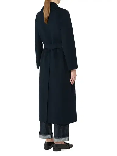 Max Mara Women's Poldo Wool Belted Wrap Coat - Midnightblue - Size 16 | Thumbnail 4