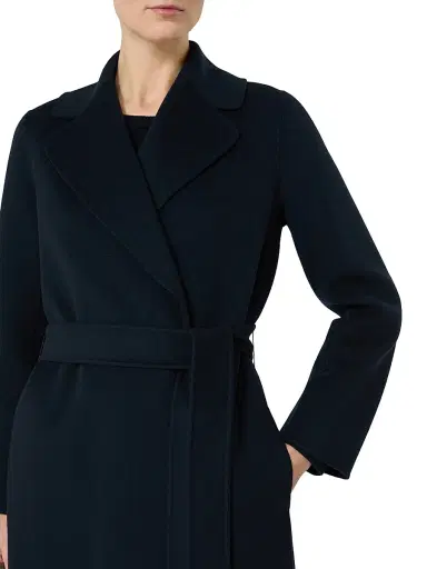 Max Mara Women's Poldo Wool Belted Wrap Coat - Midnightblue - Size 16 | Thumbnail 5