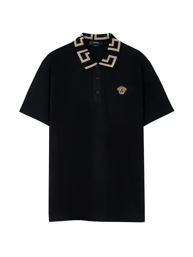 Men's Piquet Cotton Polo Shirt - Black