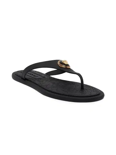 Versace Women's Medusa Baroque Flip-Flops - Black Gold - Size 12 | Thumbnail 2 Versace Women's Medusa Baroque Flip-Flops - Black Gold - Size 12 | Thumbnail 2