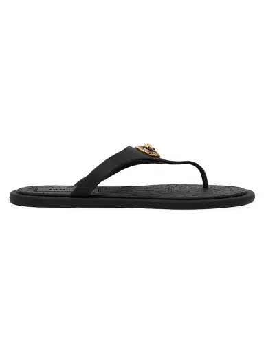 Versace Women's Medusa Baroque Flip-Flops - Black Gold - Size 12 | Thumbnail 1 Versace Women's Medusa Baroque Flip-Flops - Black Gold - Size 12 | Thumbnail 1