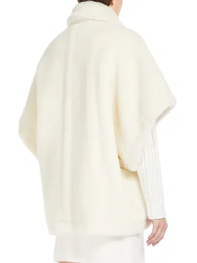 Max Mara Women's Cape in Alpaca and Wool Teddy Fabric | Thumbnail 3
