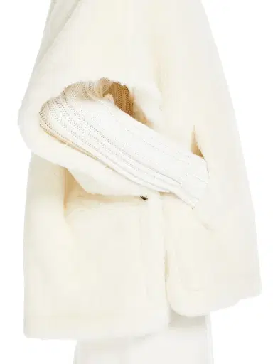 Max Mara Women's Cape in Alpaca and Wool Teddy Fabric | Thumbnail 4