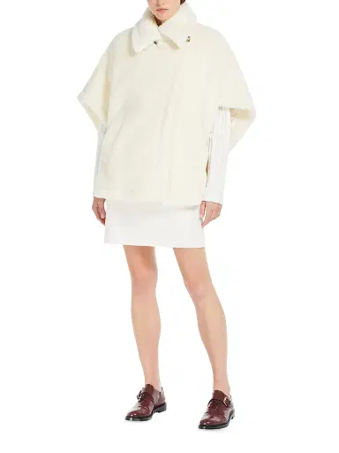 Max Mara Women's Cape in Alpaca and Wool Teddy Fabric | Thumbnail 5
