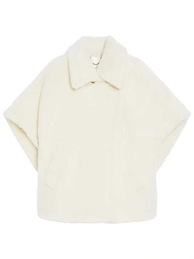 Max Mara Women's Cape in Alpaca and Wool Teddy Fabric - Optical White