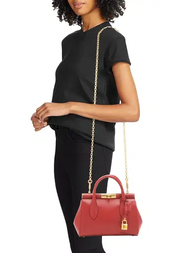 Dolce & Gabbana Women's Marlene Leather Top Handle Bag - Tono Rosso Scuro | Thumbnail 3