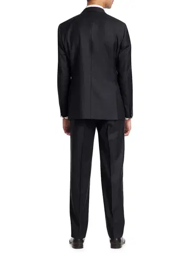 Emporio Armani Men's G-Line Super 130s Wool Two-Button Slim-Fit Suit - Black | Thumbnail 4 Emporio Armani Men's G-Line Super 130s Wool Two-Button Slim-Fit Suit - Black | Thumbnail 4