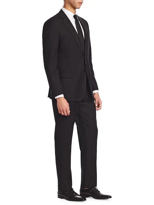 Emporio Armani Men's G-Line Super 130s Wool Two-Button Slim-Fit Suit - Black